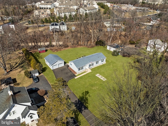 bird's eye view featuring a residential view