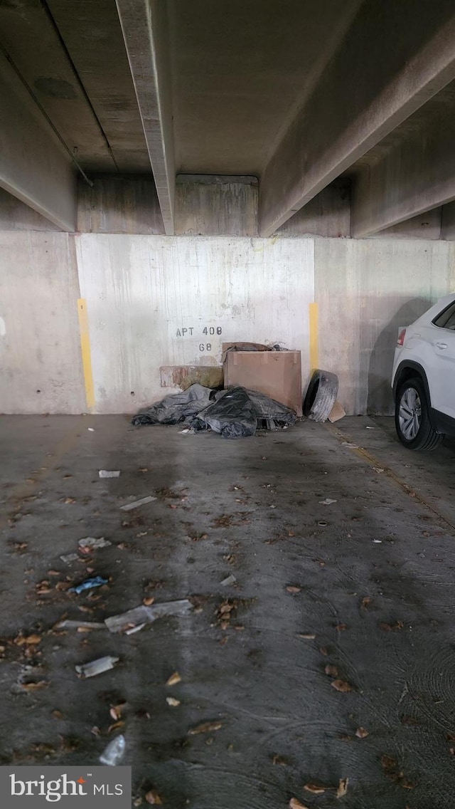 view of parking garage