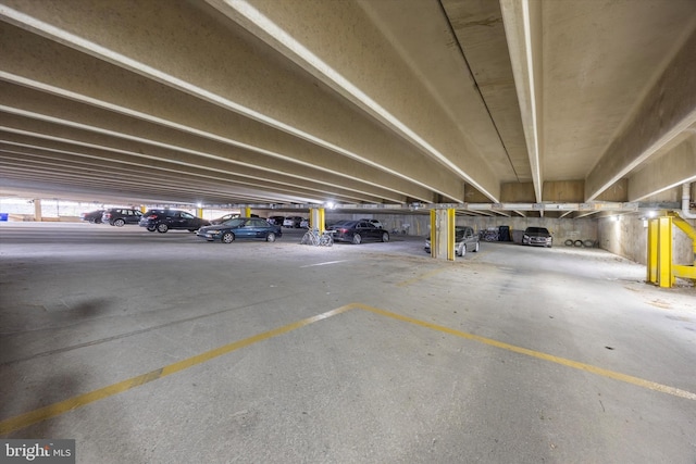 view of parking garage