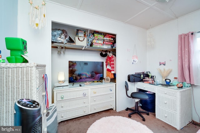 view of carpeted office