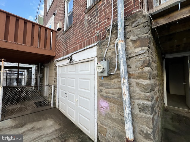 view of garage