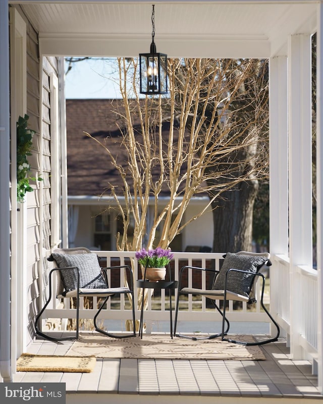 exterior space featuring covered porch