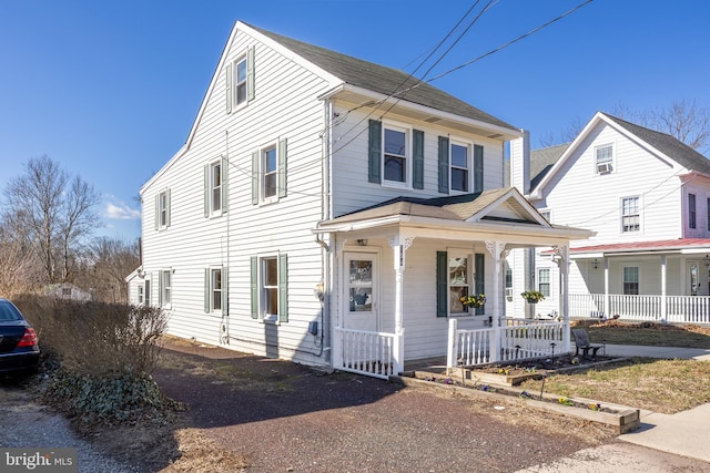 view of front of house with covered porch