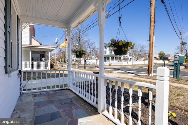 view of patio featuring covered porch