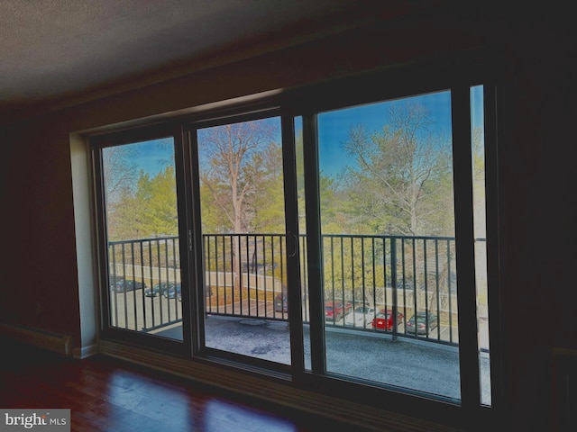 doorway to outside featuring wood finished floors