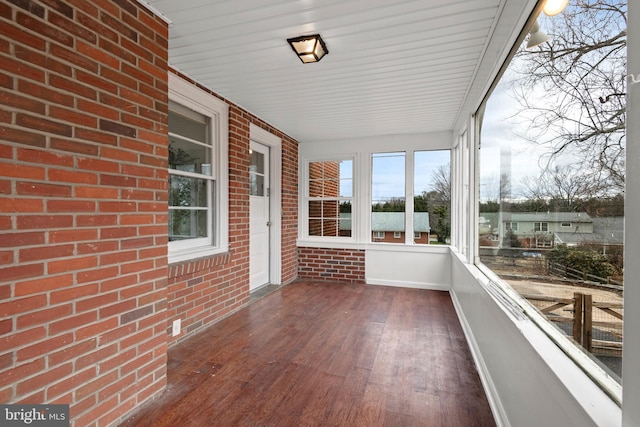 view of unfurnished sunroom