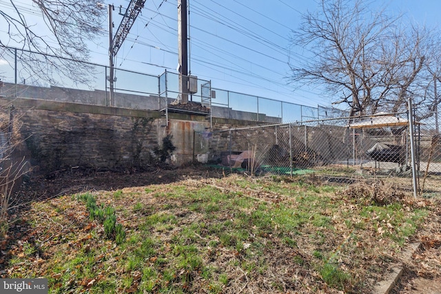 view of yard with fence