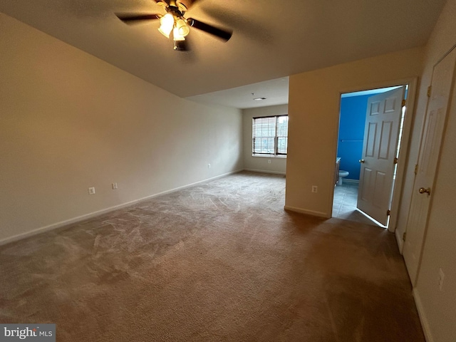 3351 Landmark Ct, Chambersburg, PA 17201 - unfurnished bedroom with carpet, baseboards, a ceiling fan, and connected bathroom