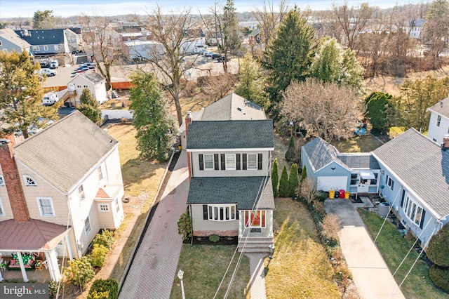 drone / aerial view featuring a residential view