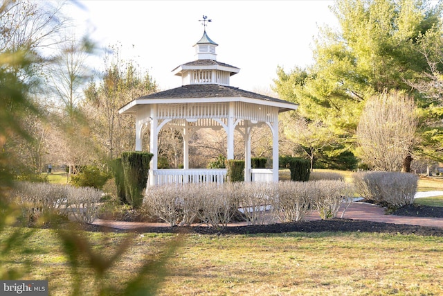 view of community with a gazebo