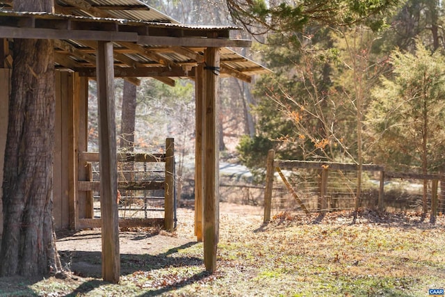 view of yard featuring fence