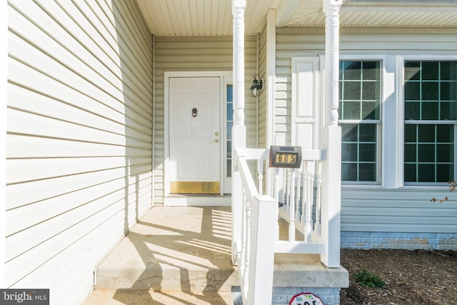 view of doorway to property