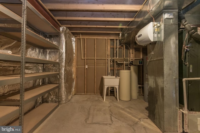 unfinished below grade area with heating unit