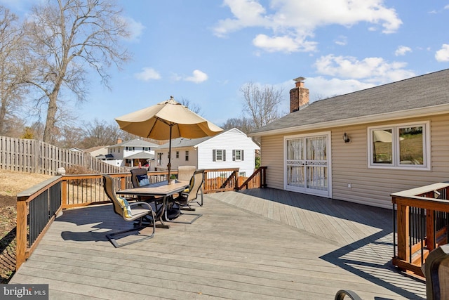 wooden terrace with fence