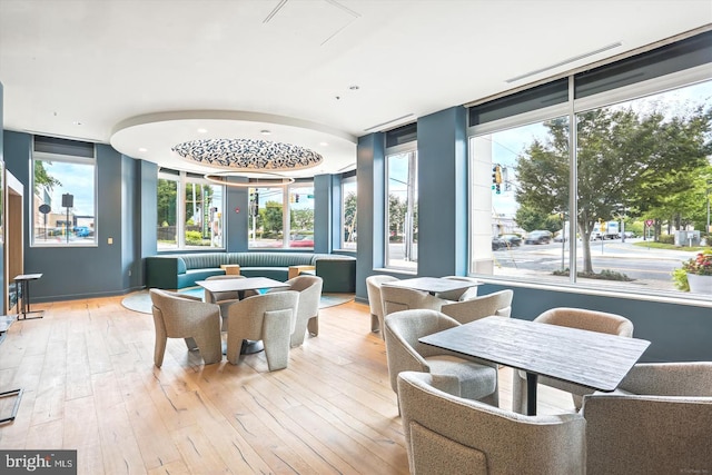 dining space featuring hardwood / wood-style flooring