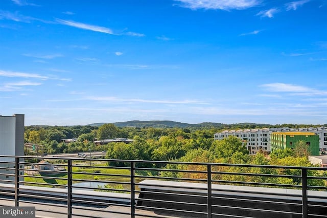 balcony with a wooded view