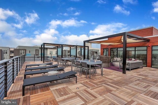 575 S Goddard Blvd Unit 210, King Of Prussia, PA 19406 - view of patio / terrace featuring an outdoor living space and outdoor dining area