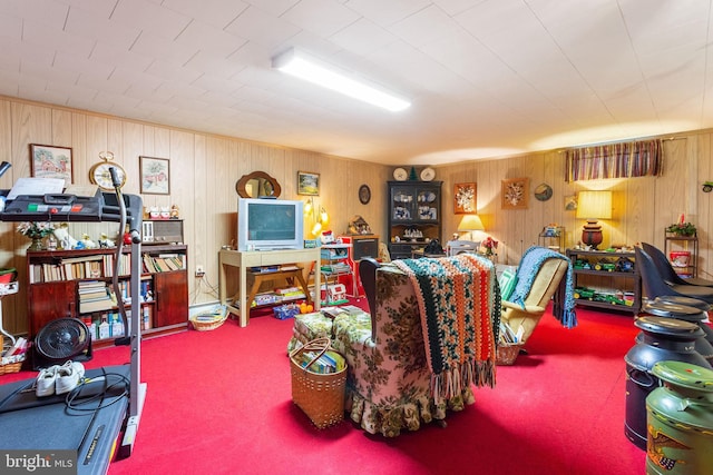 view of carpeted living area