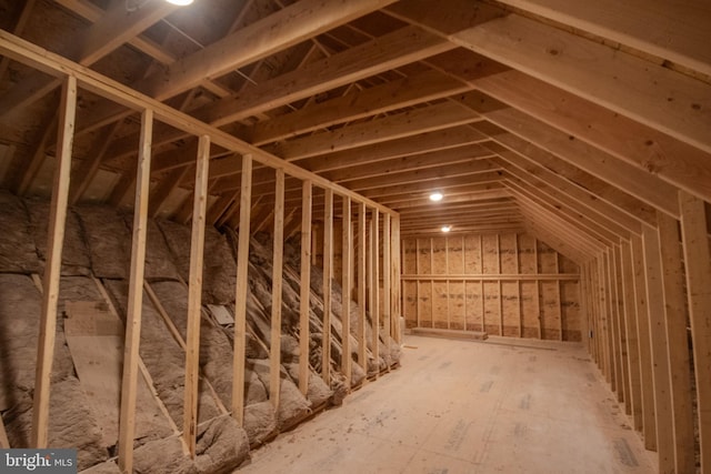 view of unfinished attic