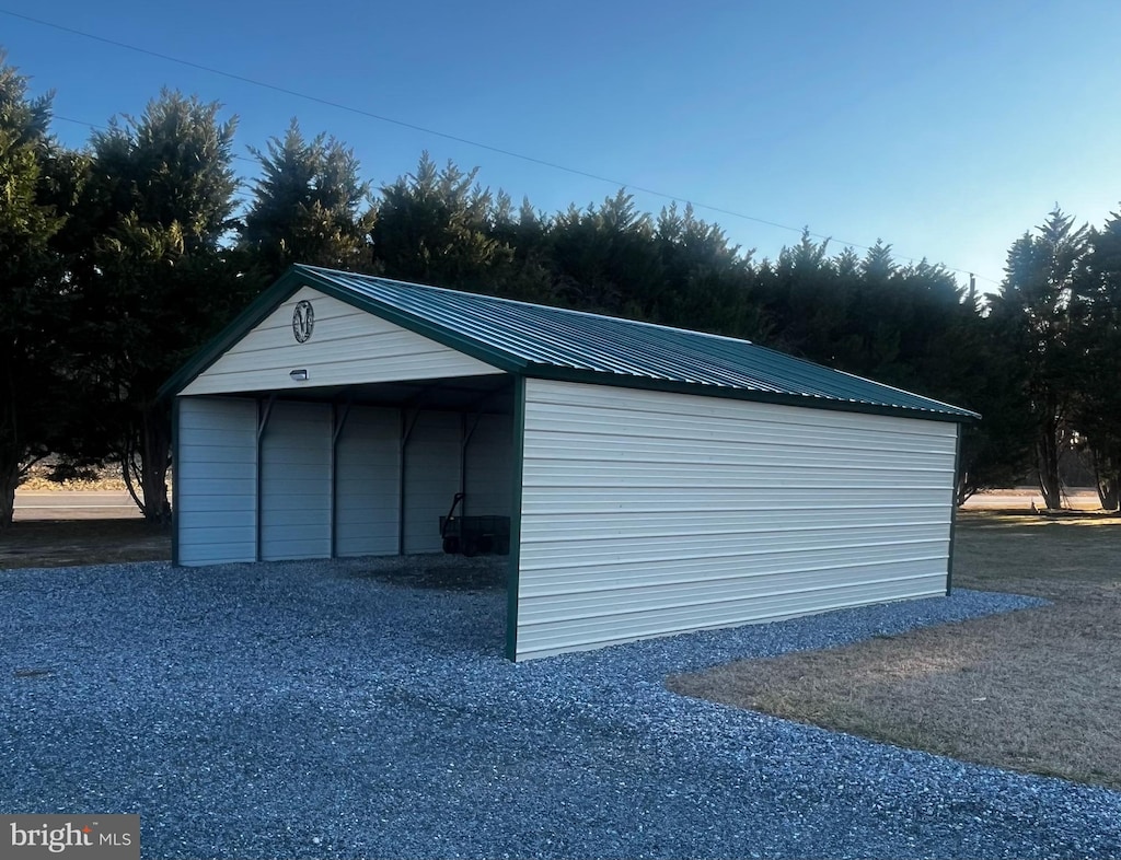 garage with a carport