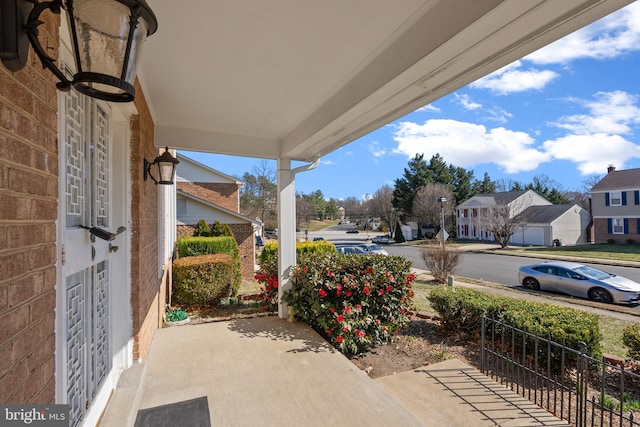 view of patio featuring a residential view