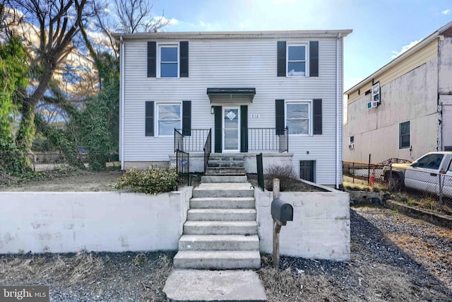 view of front of property with fence