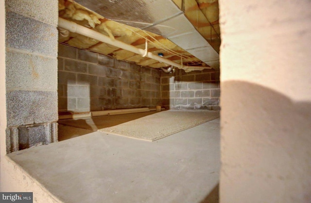 view of unfinished attic