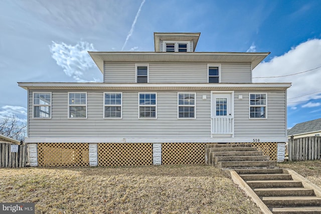 back of property with entry steps