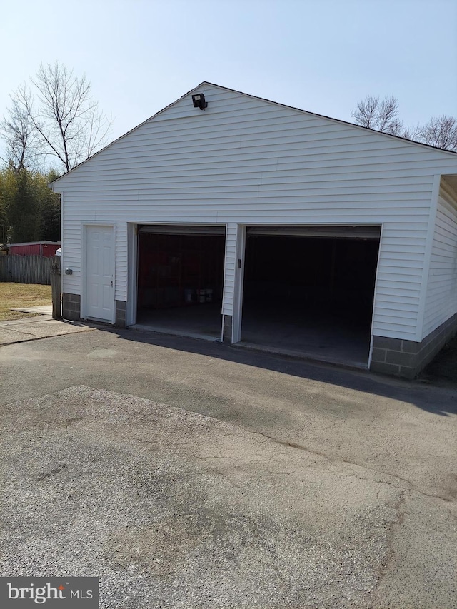 view of garage