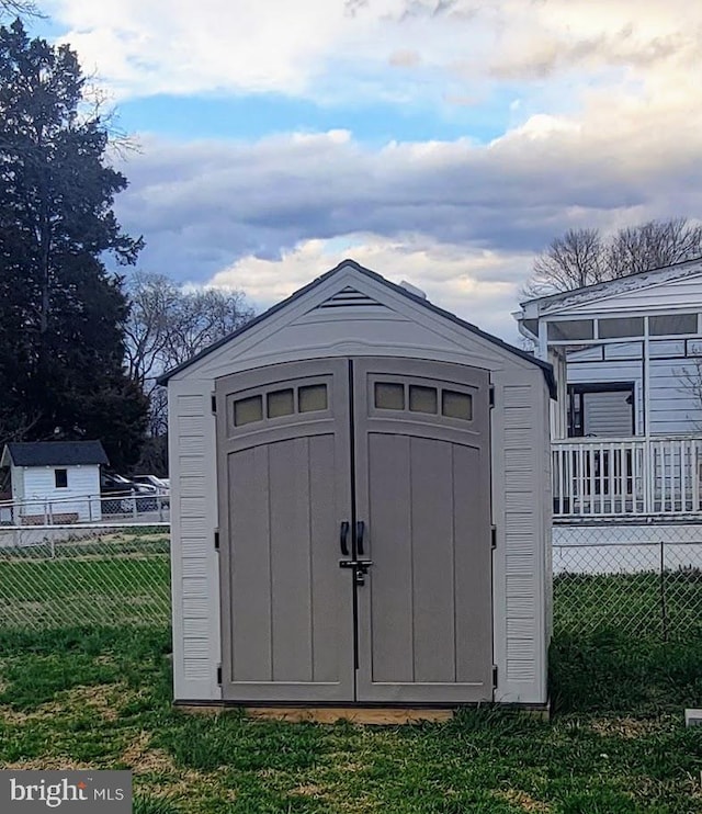 view of shed