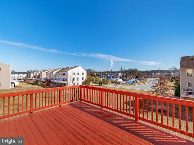 deck featuring a residential view