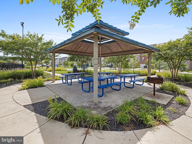 view of community with a gazebo