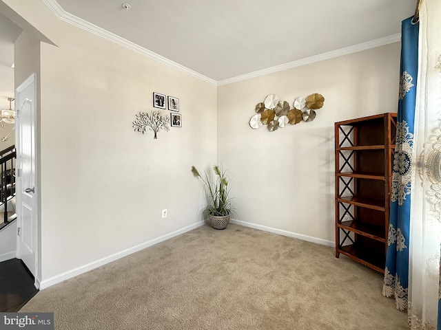 interior space featuring baseboards and ornamental molding