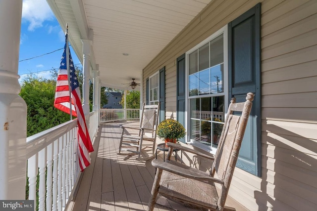 deck with a porch