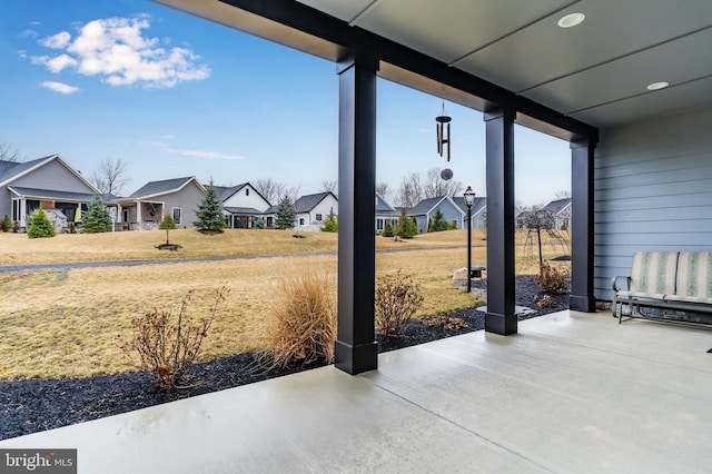 view of patio / terrace with a residential view