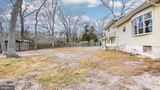 view of yard featuring a fenced backyard