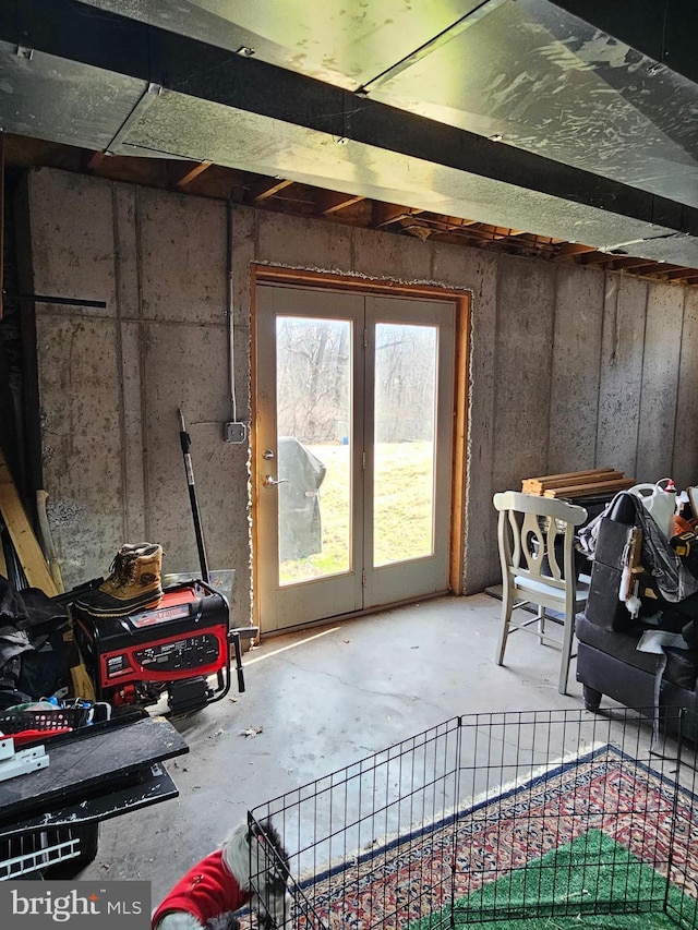 interior space with concrete flooring