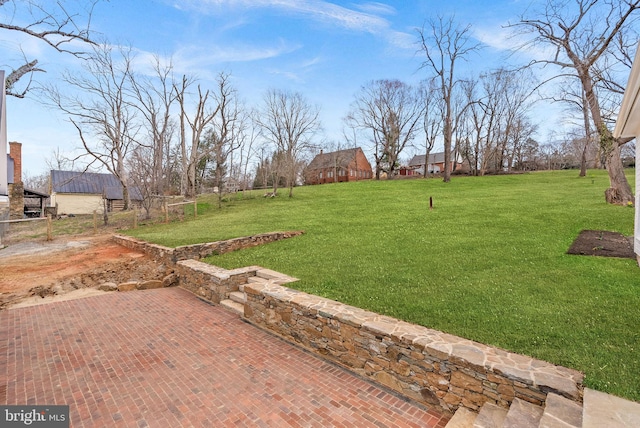 15570 Second St, Waterford, VA 20197 - view of green lawn with a patio area