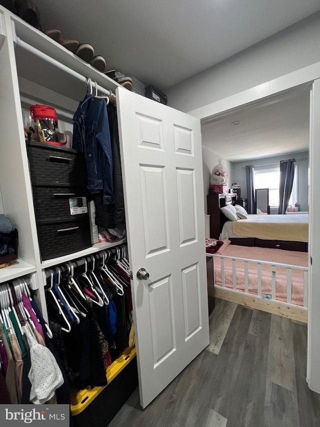 spacious closet with wood finished floors