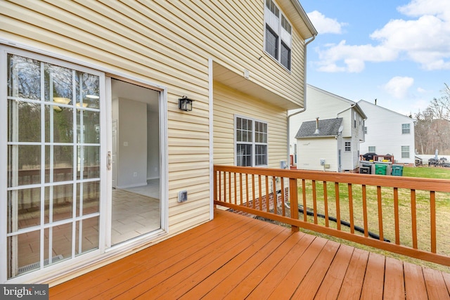 deck with a lawn