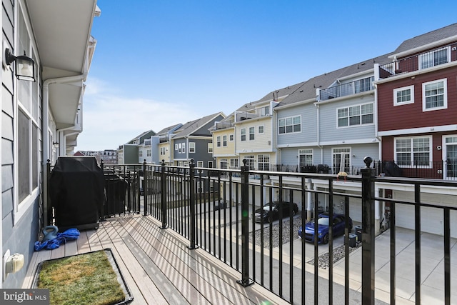 balcony featuring a residential view and area for grilling