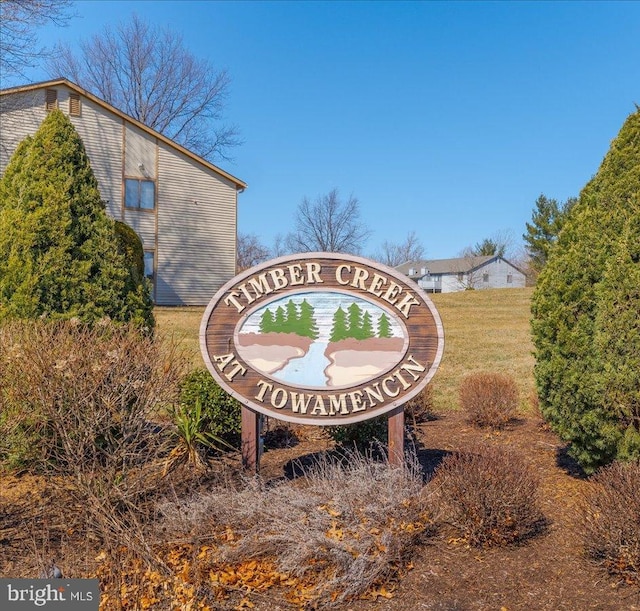 view of community sign