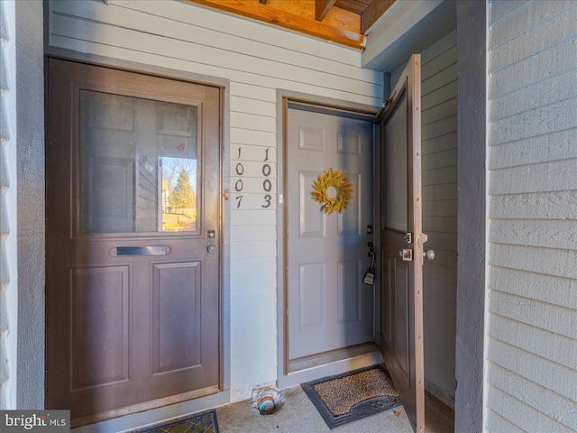 view of doorway to property