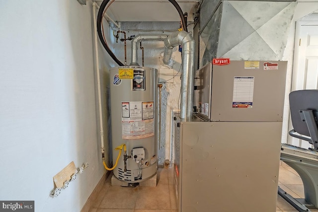 utility room featuring gas water heater