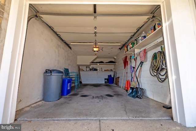 garage featuring a garage door opener