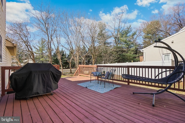 deck with grilling area