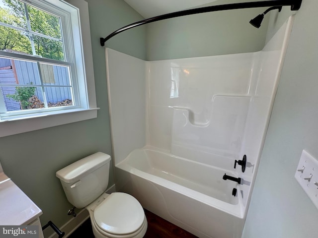 419 Kentmorr Rd, Stevensville, MD 21666 - full bath featuring toilet, shower / bath combination, and wood finished floors