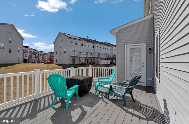 deck featuring a residential view