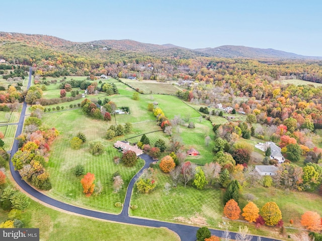 drone / aerial view with a mountain view