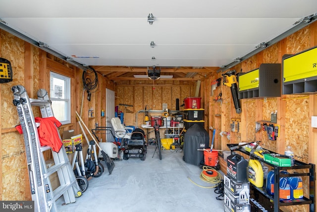 garage featuring a garage door opener